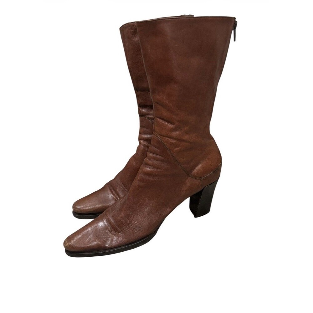 Vintage VIC MATIE Leather Ankle Boots Old Money  US 9 EU39 Brown  Made in Italy